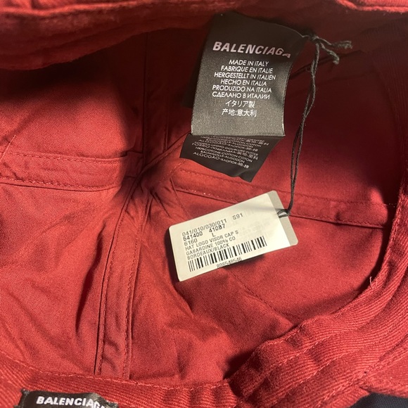 Balenciaga Logo Visor Cap Hat Bordeaux Black - Picture 3 of 6
